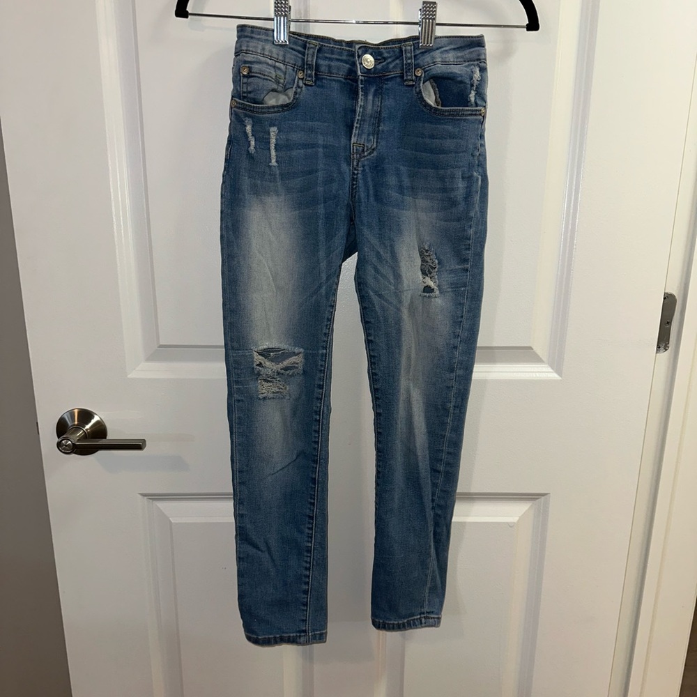 7 For All Mankind Light Blue Distressed Jeans
